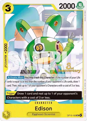 Edison (OP13-102), Carrying On His Will: 3rd Anniversary Tournament Cards — One Piece card price
