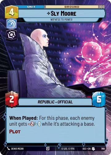 Sly Moore - Witness to Power (Hyperspace Foil) (789), Secrets of Power — Star Wars card price