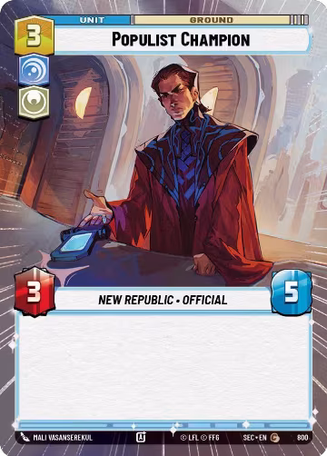 Populist Champion (Hyperspace Foil) (800), Secrets of Power — Star Wars card price