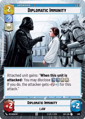 Diplomatic Immunity (Hyperspace Foil) (808), Secrets of Power — Star Wars card price