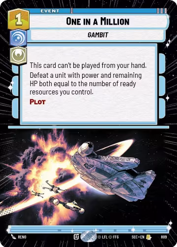 One in a Million (Hyperspace Foil) (809), Secrets of Power — Star Wars card price