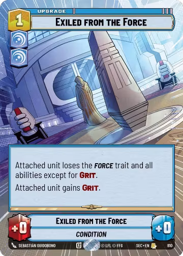 Exiled from the Force (Hyperspace Foil) (810), Secrets of Power — Star Wars card price