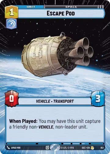 Escape Pod (Hyperspace Foil) (812), Secrets of Power — Star Wars card price