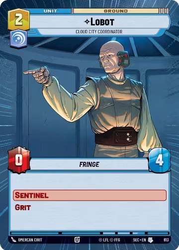 Lobot - Cloud City Coordinator (Hyperspace Foil) (813), Secrets of Power — Star Wars card price