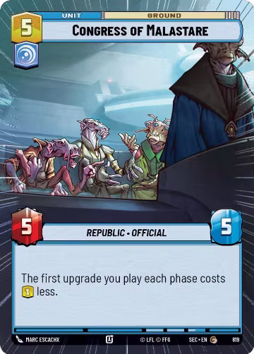 Congress of Malastare (Hyperspace Foil) (819), Secrets of Power — Star Wars card price