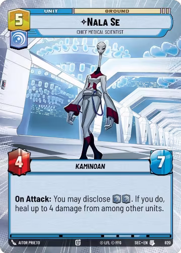 Nala Se - Chief Medical Scientist (Hyperspace Foil) (820), Secrets of Power — Star Wars card price