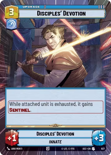 Disciples' Devotion (Hyperspace Foil) (827), Secrets of Power — Star Wars card price