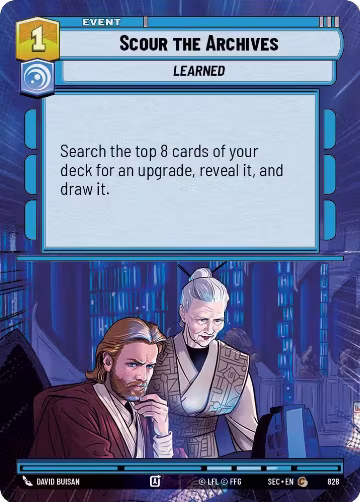Scour the Archives (Hyperspace Foil) (828), Secrets of Power — Star Wars card price