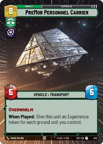 PreMor Personnel Carrier (Hyperspace Foil) (845), Secrets of Power — Star Wars card price