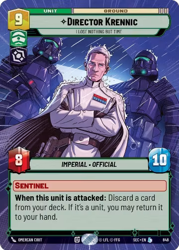 Director Krennic - I Lose Nothing But Time (Hyperspace Foil) (846), Secrets of Power — Star Wars card price