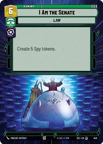 I Am the Senate (Hyperspace Foil) (848), Secrets of Power — Star Wars card price