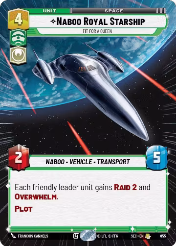 Naboo Royal Starship - Fit For A Queen (Hyperspace Foil) (855), Secrets of Power — Star Wars card price