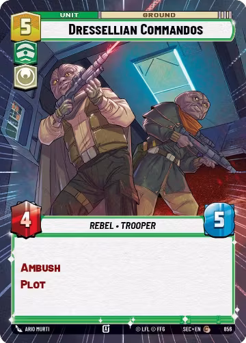 Dressellian Commandos (Hyperspace Foil) (856), Secrets of Power — Star Wars card price