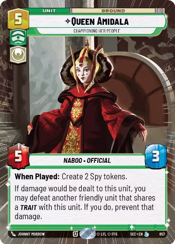 Queen Amidala - Championing Her People (Hyperspace Foil) (857), Secrets of Power — Star Wars card price