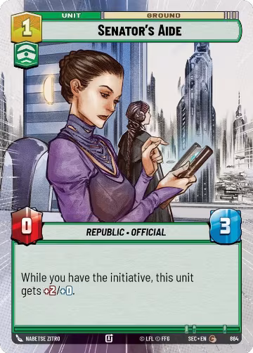 Senator's Aide (Hyperspace Foil) (864), Secrets of Power — Star Wars card price