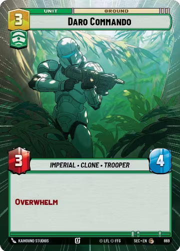 Daro Commando (Hyperspace Foil) (869), Secrets of Power — Star Wars card price