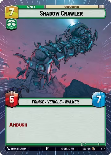 Shadow Crawler (Hyperspace Foil) (877), Secrets of Power — Star Wars card price