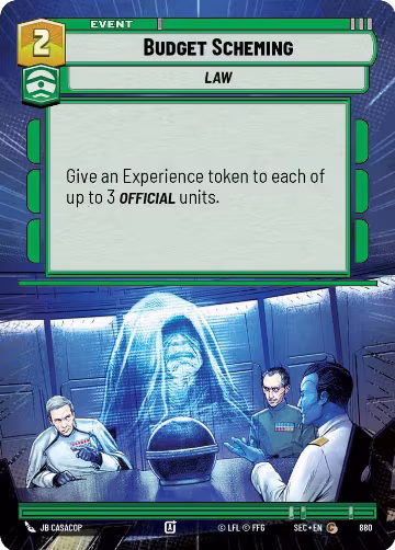 Budget Scheming (Hyperspace Foil) (880), Secrets of Power — Star Wars card price