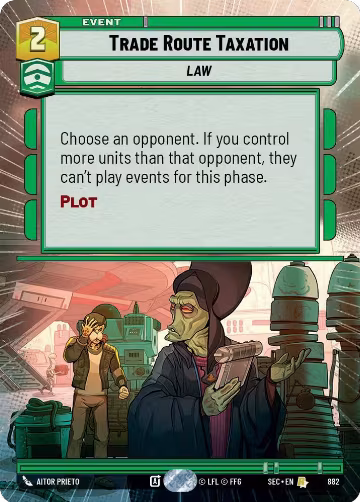 Trade Route Taxation (Hyperspace Foil) (882), Secrets of Power — Star Wars card price