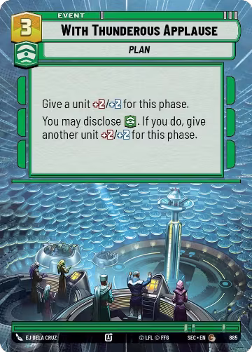 With Thunderous Applause (Hyperspace Foil) (885), Secrets of Power — Star Wars card price