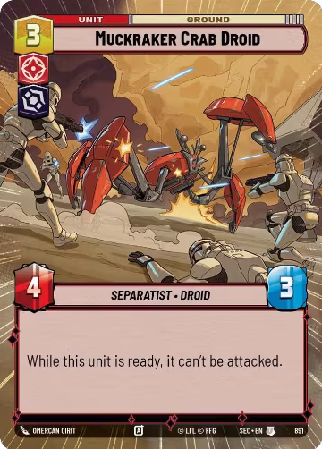Muckraker Crab Droid (Hyperspace Foil) (891), Secrets of Power — Star Wars card price