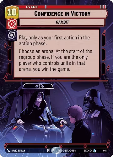 Confidence in Victory (Hyperspace Foil) (901), Secrets of Power — Star Wars card price