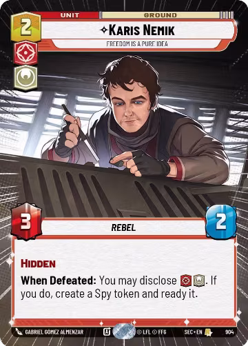 Karis Nemik - Freedom is a Pure Idea (Hyperspace Foil) (904), Secrets of Power — Star Wars card price