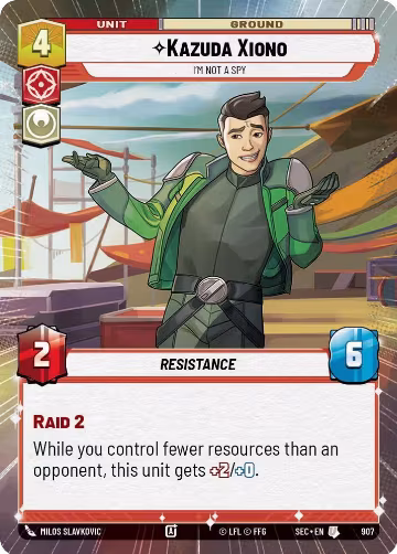 Kazuda Xiono - I'm Not A Spy (Hyperspace Foil) (907), Secrets of Power — Star Wars card price