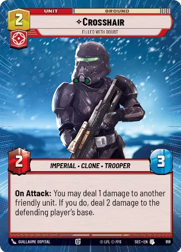 Crosshair - Filled With Doubt (Hyperspace Foil) (918), Secrets of Power — Star Wars card price