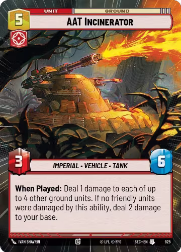 AAT Incinerator (Hyperspace Foil) (925), Secrets of Power — Star Wars card price