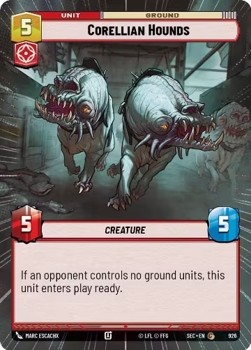 Corellian Hounds (Hyperspace Foil) (926), Secrets of Power — Star Wars card price