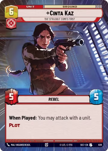 Cinta Kaz - The Struggle Comes First (Hyperspace Foil) (928), Secrets of Power — Star Wars card price