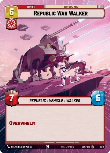 Republic War Walker (Hyperspace Foil) (929), Secrets of Power — Star Wars card price