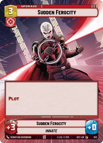 Sudden Ferocity (Hyperspace Foil) (932), Secrets of Power — Star Wars card price