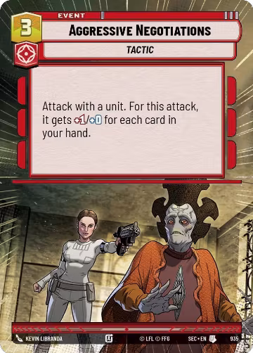 Aggressive Negotiations (Hyperspace Foil) (935), Secrets of Power — Star Wars card price