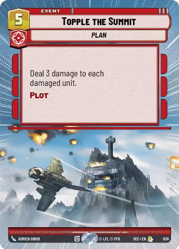 Topple the Summit (Hyperspace Foil) (939), Secrets of Power — Star Wars card price
