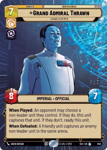 Grand Admiral Thrawn - Grand Schemer (Hyperspace Foil) (949), Secrets of Power — Star Wars card price