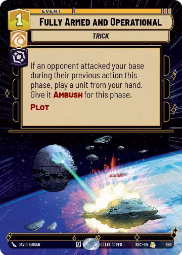 Fully Armed and Operational (Hyperspace Foil) (950), Secrets of Power — Star Wars card price