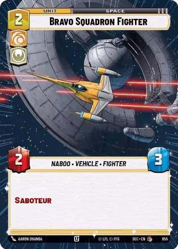 Bravo Squadron Fighter (Hyperspace Foil) (955), Secrets of Power — Star Wars card price