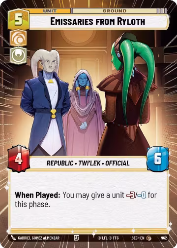 Emissaries from Ryloth (Hyperspace Foil) (962), Secrets of Power — Star Wars card price