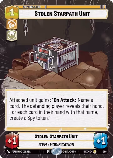 Stolen Starpath Unit (Hyperspace Foil) (966), Secrets of Power — Star Wars card price