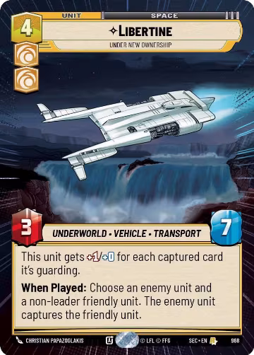 Libertine - Under New Ownership (Hyperspace Foil) (968), Secrets of Power — Star Wars card price