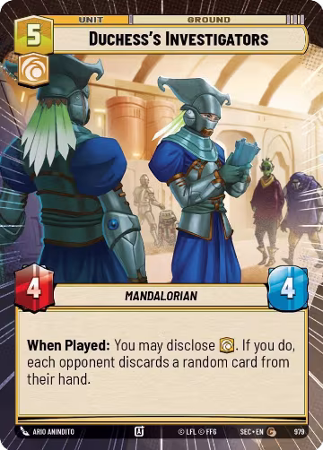 Duchess's Investigators (Hyperspace Foil) (979), Secrets of Power — Star Wars card price