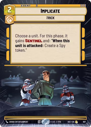 Implicate (Hyperspace Foil) (987), Secrets of Power — Star Wars card price
