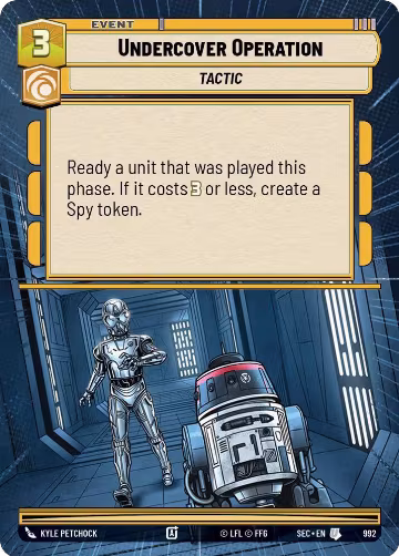 Undercover Operation (Hyperspace Foil) (992), Secrets of Power — Star Wars card price