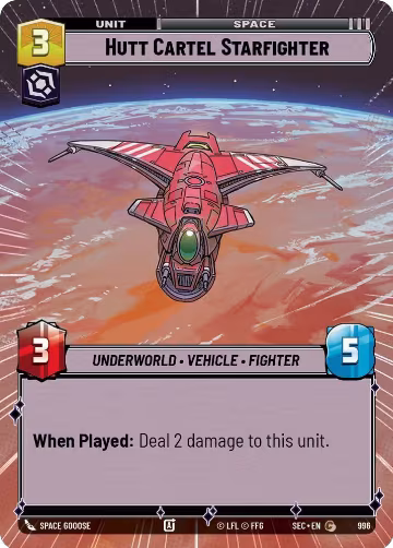 Hutt Cartel Starfighter (Hyperspace Foil) (996), Secrets of Power — Star Wars card price