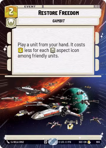 Restore Freedom (Hyperspace Foil) (1013), Secrets of Power — Star Wars card price