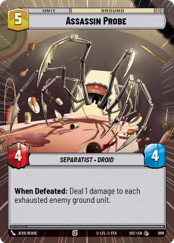 Assassin Probe (Hyperspace Foil) (1019), Secrets of Power — Star Wars card price