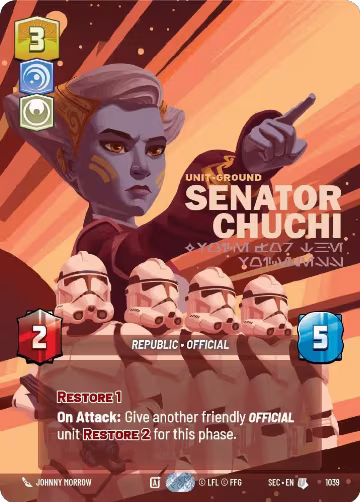 Senator Chuchi - Voice for the Voiceless (Prestige) (1039), Secrets of Power — Star Wars card price