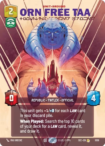 Orn Free Taa - Political Power Broker (Prestige) (1058), Secrets of Power — Star Wars card price